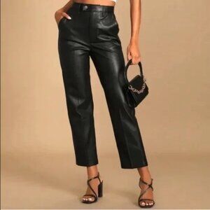 LEVI'S Math Club Slacks Faux Leather High Rise Straight Leg Ankle Length 29